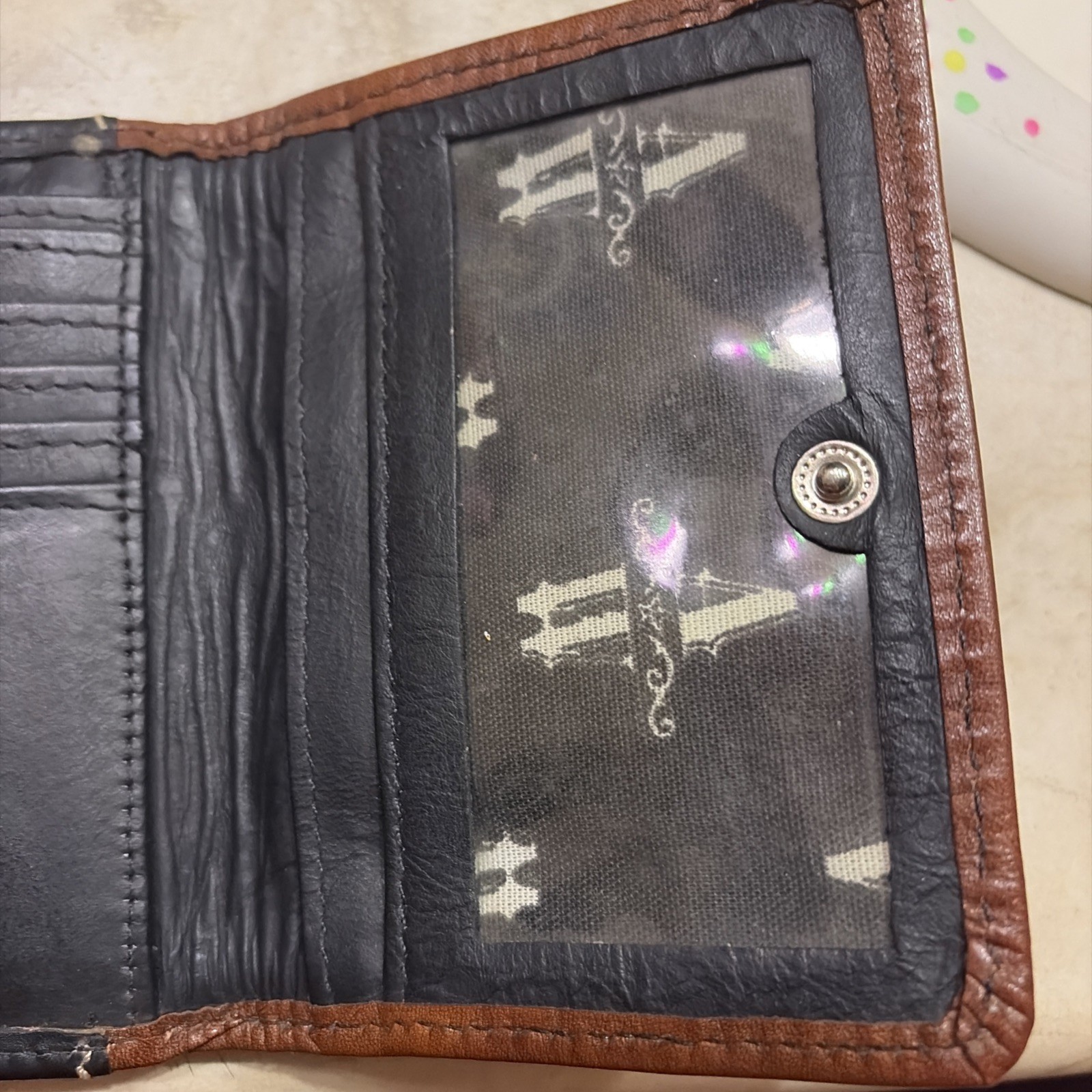 AMERICAN WEST Brown Genuine LEATHER Calf Hair-On Womens Wallet