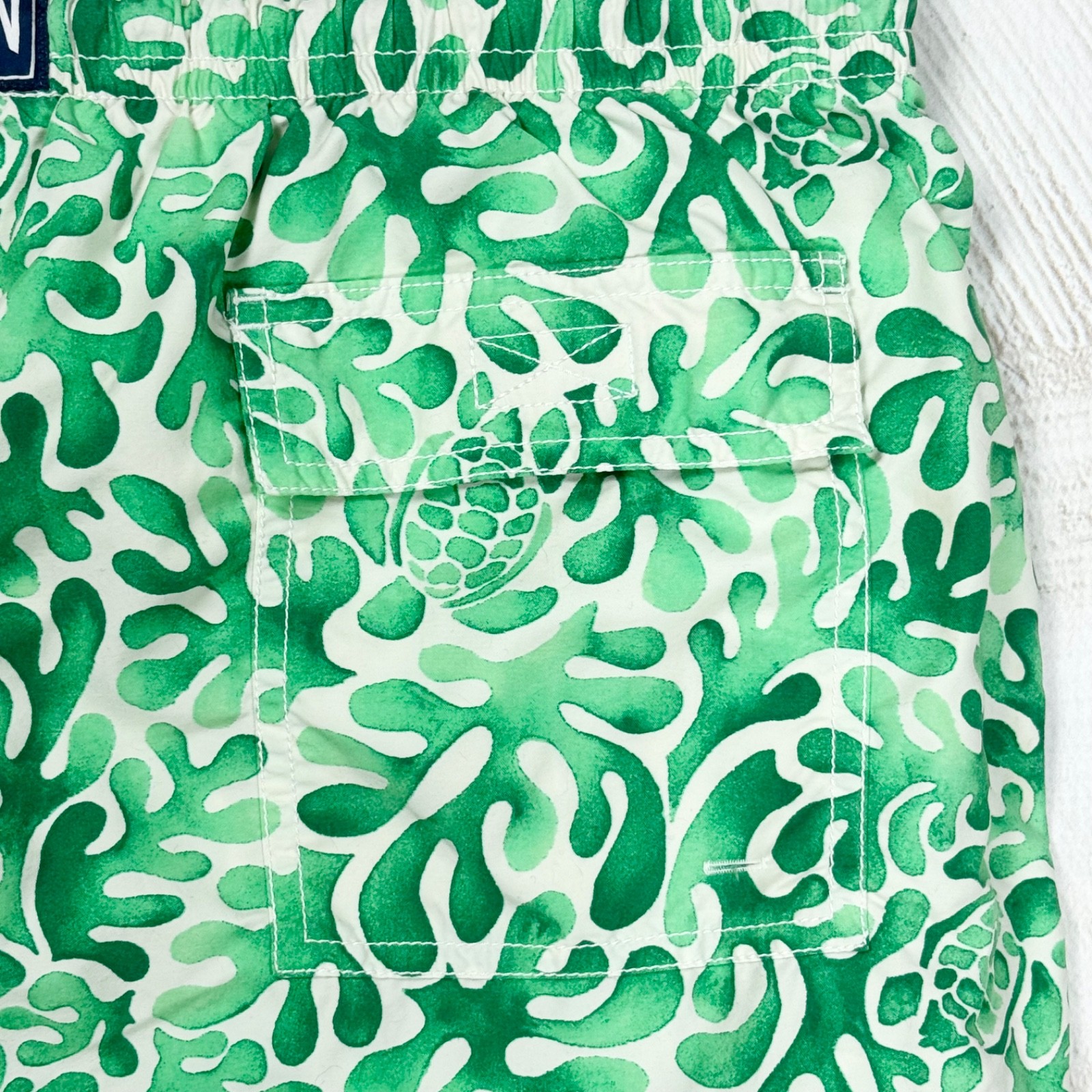 Vilebrequin Men’s Luxury Moorea Turtle Green Beach Swim Shorts Trunks Size XXXL
