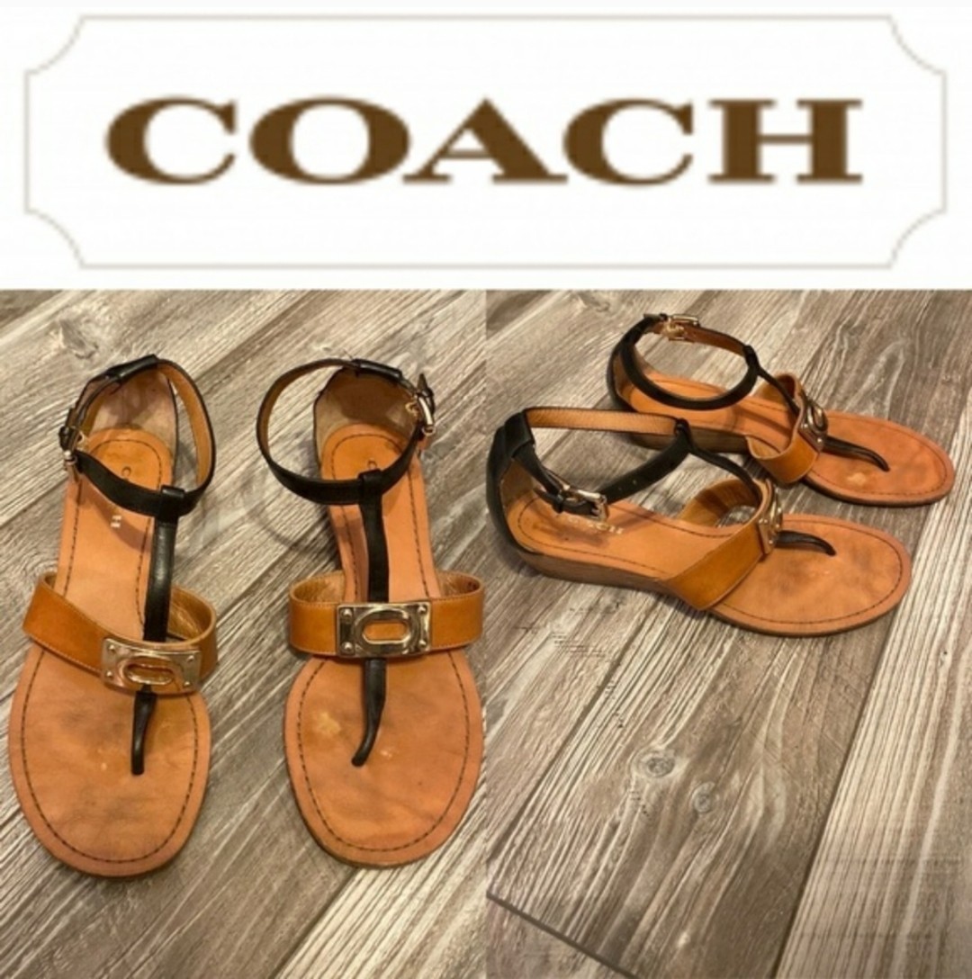 Coach Wedge Low (1-1.9 in) Heel Height Sandals for Women’s Size 9B