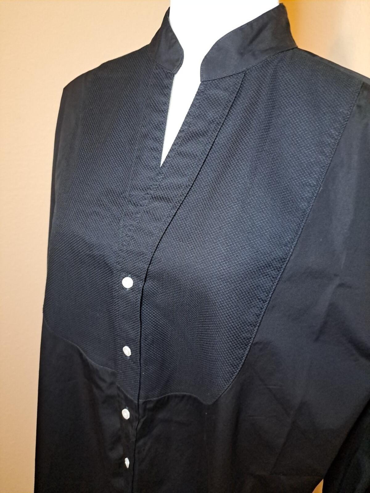 Frank & Eileen Victoria Italian Tuxedo Shirt Black Size S EUC Returns Accepted