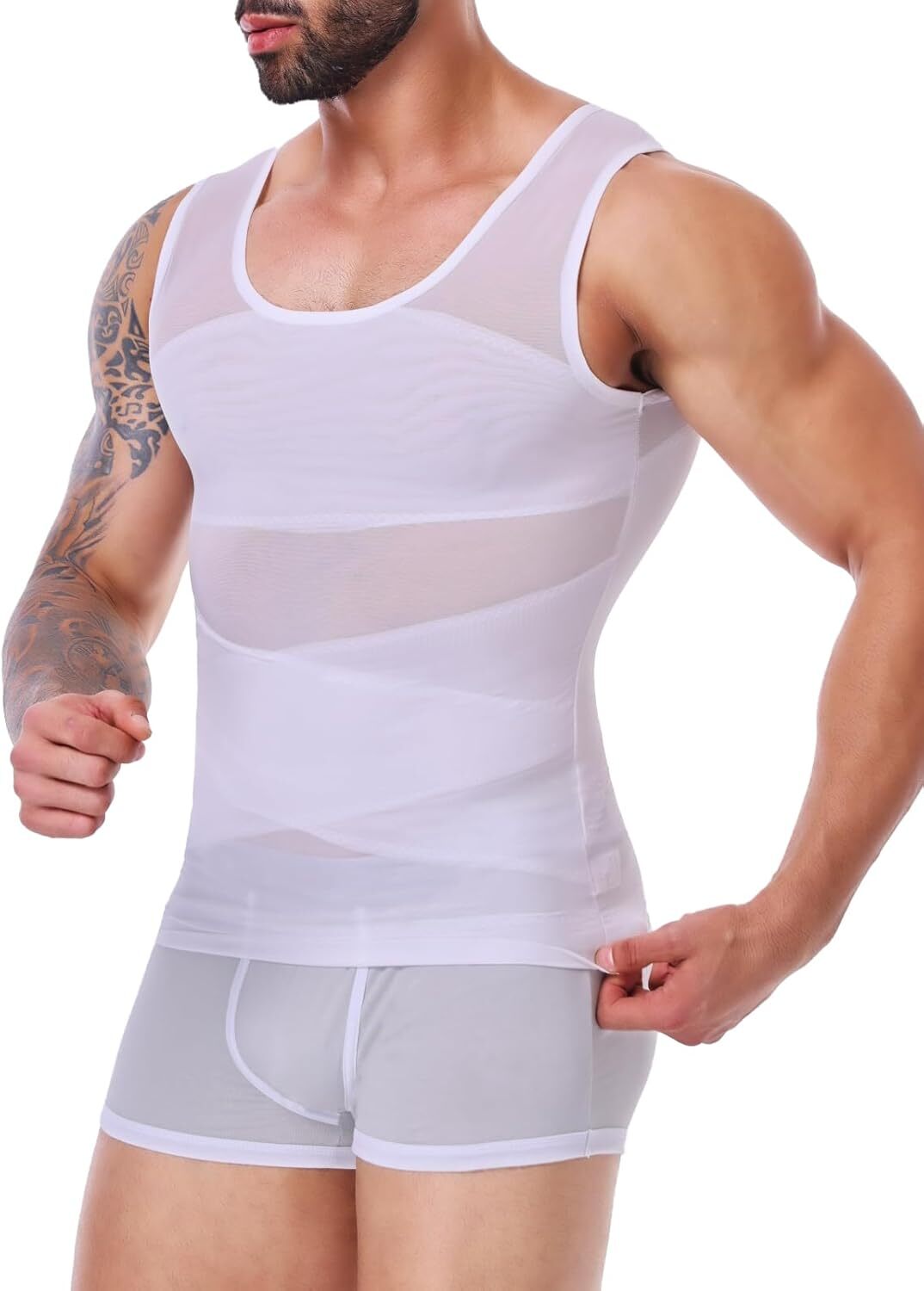 Men Slimming Body Shaper Tank Top Abdomen Gynomastica Compression Vest Shirt Gym