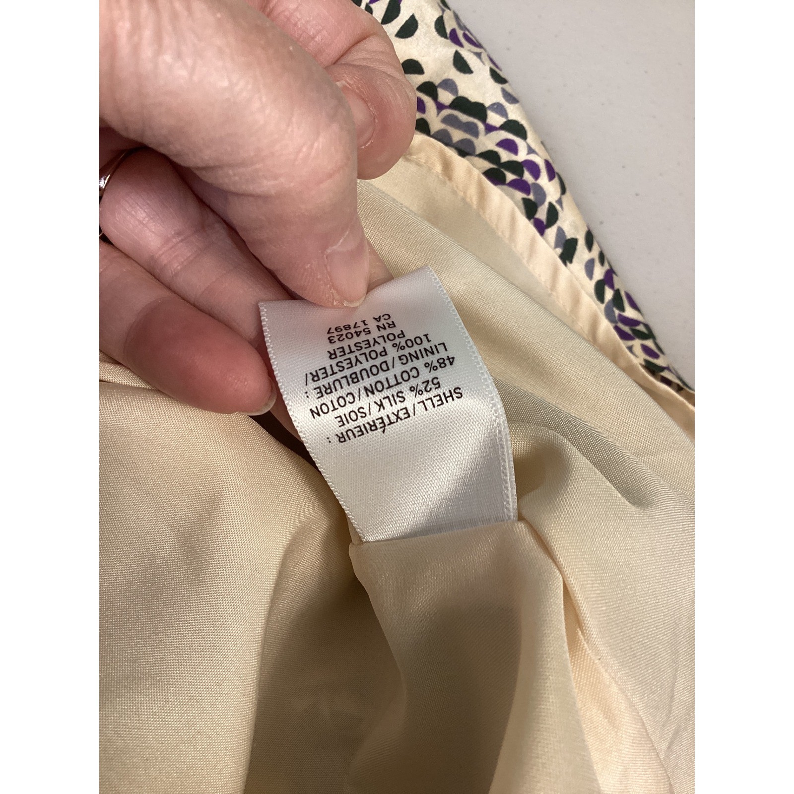 Banana Republic Women’s Size 14 V-Neck Short Sleeve Printed Dress Silk Blend