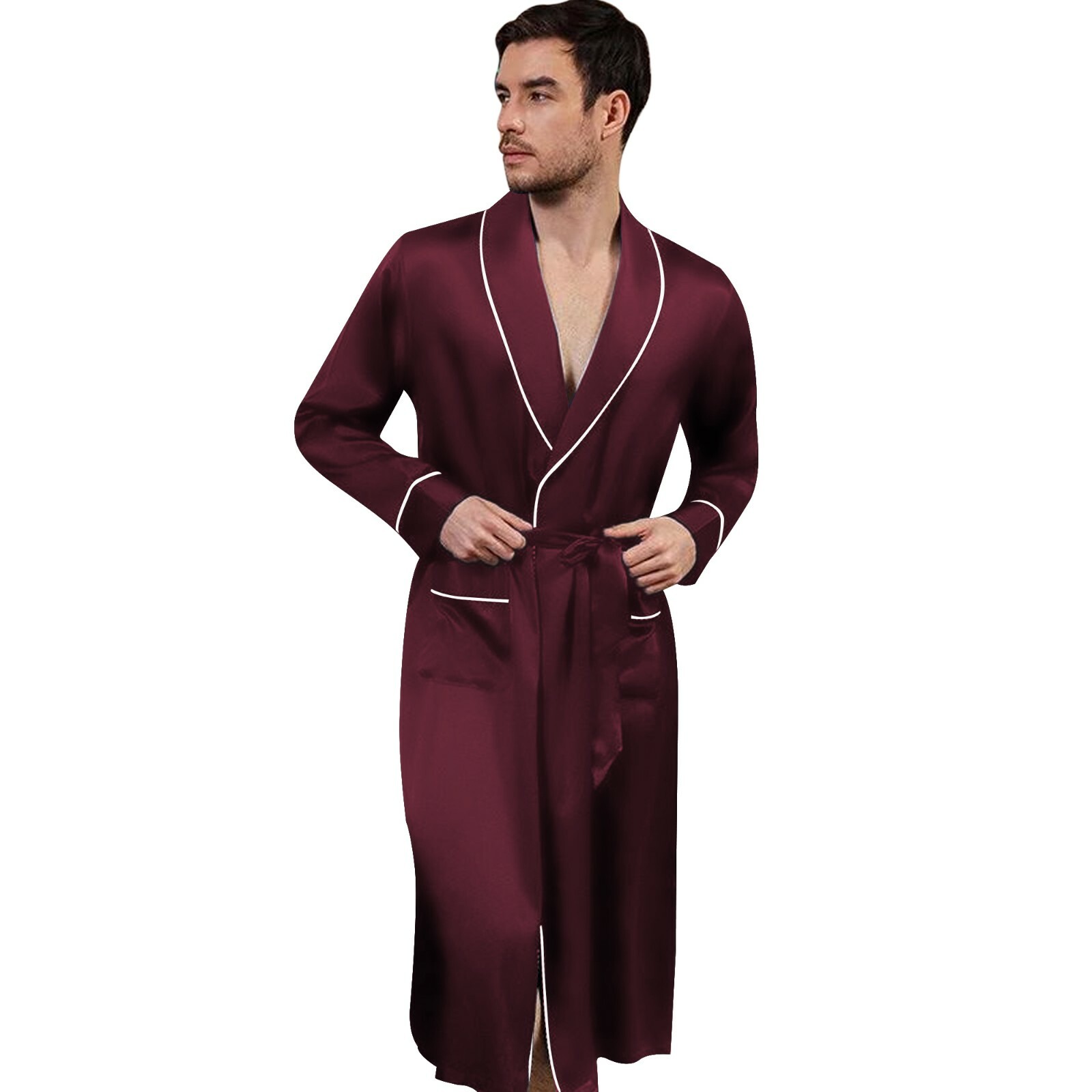 Mens Silk Satin Super Soft Robe – 5 DAY DELIVERY USA -Seller -FAST SHIP !!!!