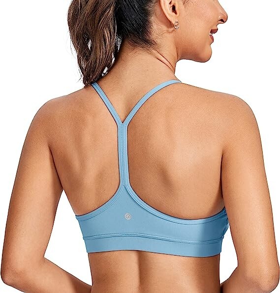 CRZ YOGA Womens Sports Bra Y Back Padded Thin Straps, Yoga Bra, H166S