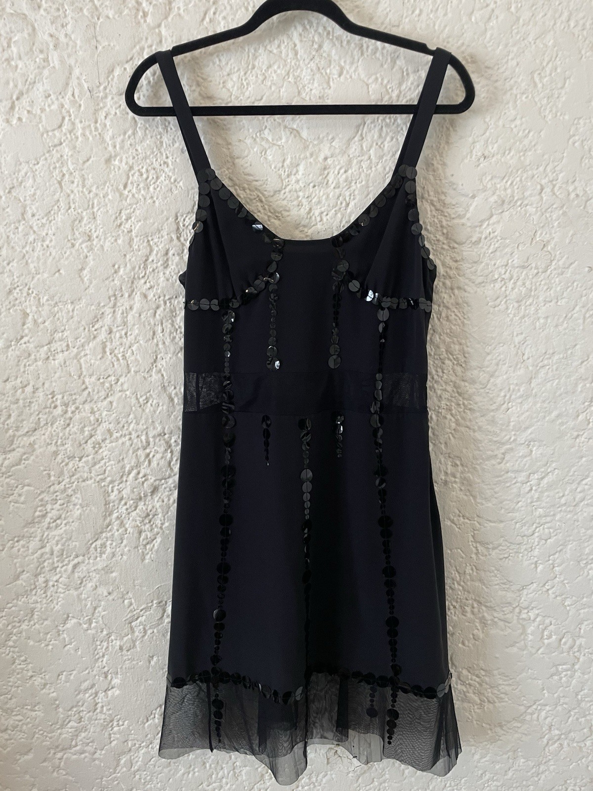 Marc Jacob’s Black 100% Silk Sequin Embellished Dress Size 6, Cocktail Party