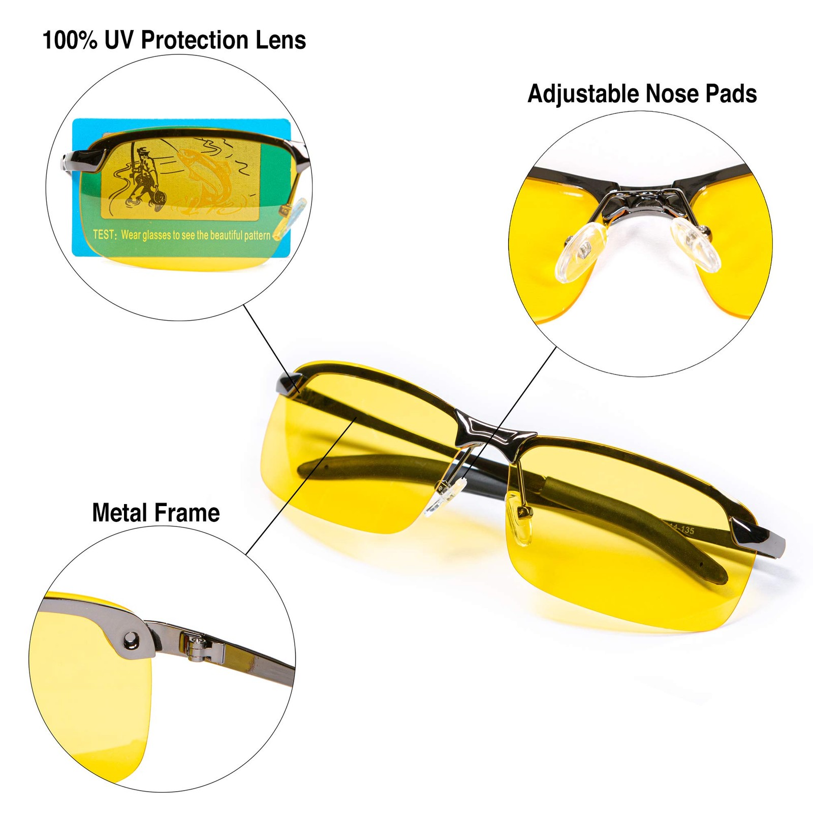 Night Driving Glasses Anti Glare Polarized – Vision Tac Small, Silver