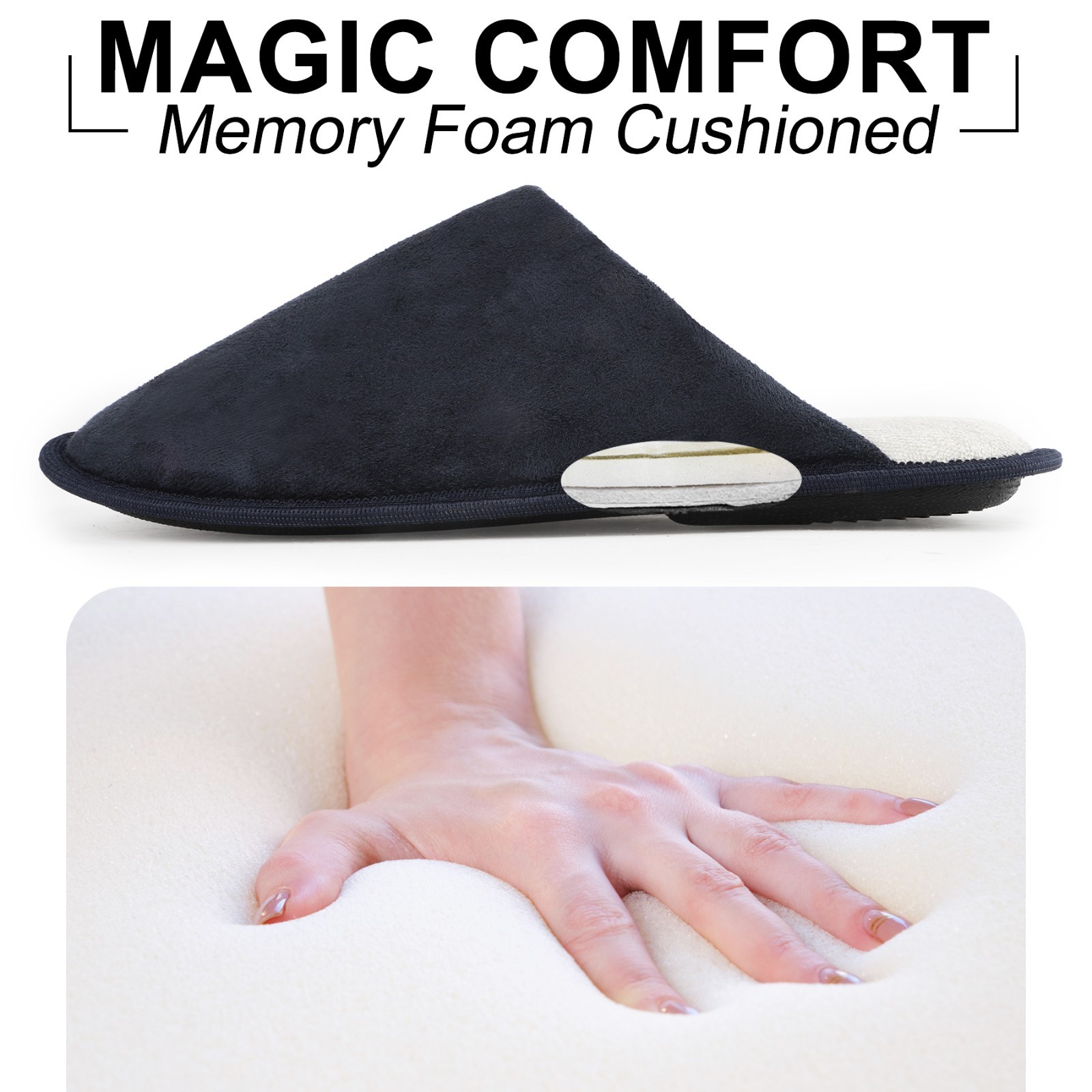 riemot Mens Slippers Lightweight Slip-On House Casual Indoor Bedroom Travel Slip