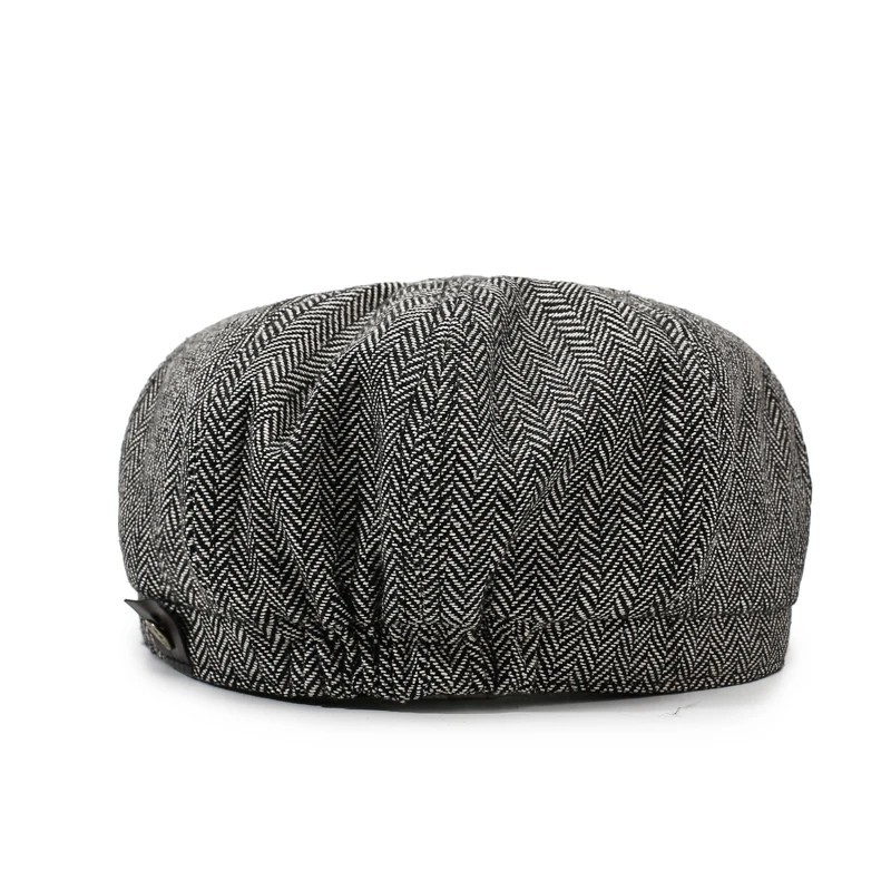 Newsboy Hat Flat Cap Driver Herringbone Tweed Plain Wool Baker Boy Classic Golf