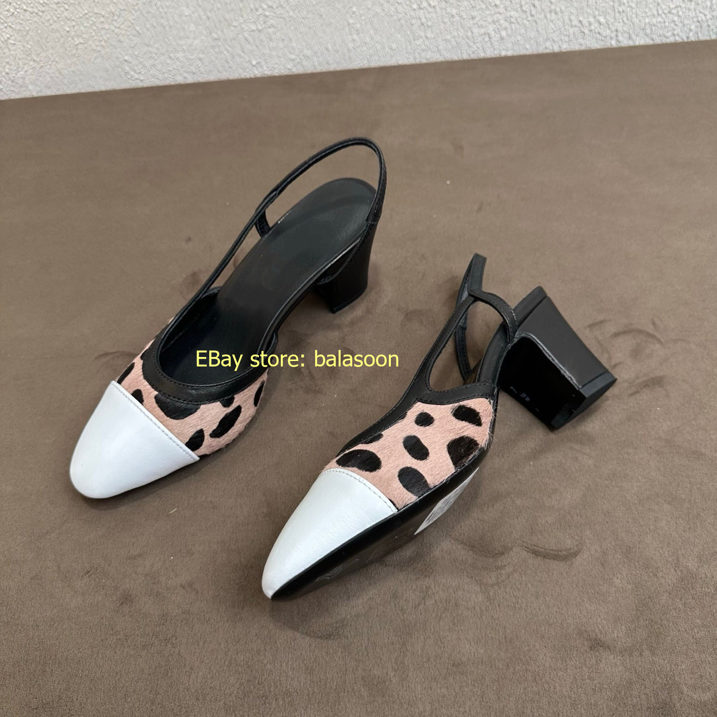 Spring Summer 2026 Genuine Leather Spliced Leopard Single Shoes Multi-Style35-43