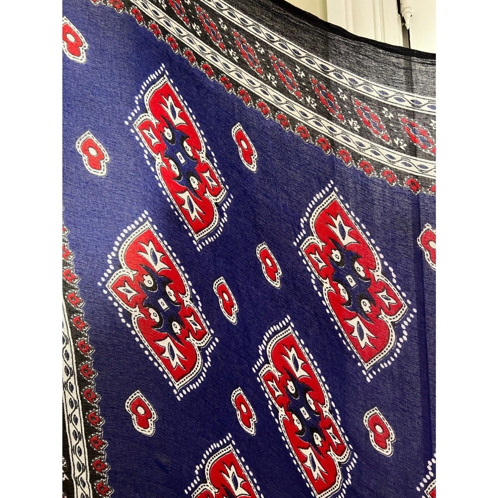 Stunning Purple Red and Black Patterned Scarf Made in Iran