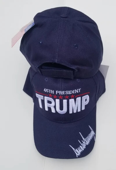 TRUMP 2024 KEEP AMERICA GREAT SIGNATURE BIDEN SUKS BLUE HAT CAP