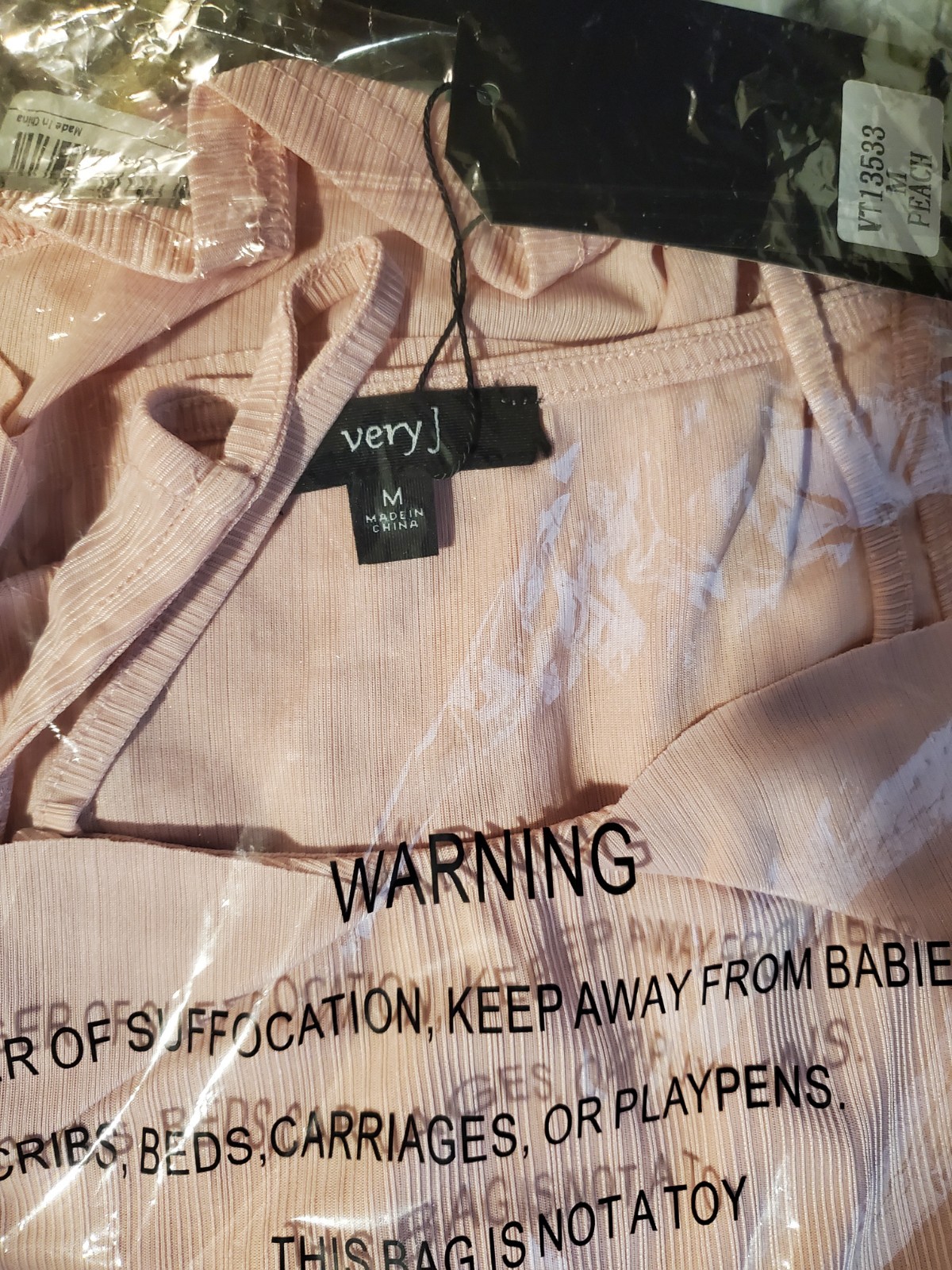 Very J Peach Colored Ruffle Tank Top