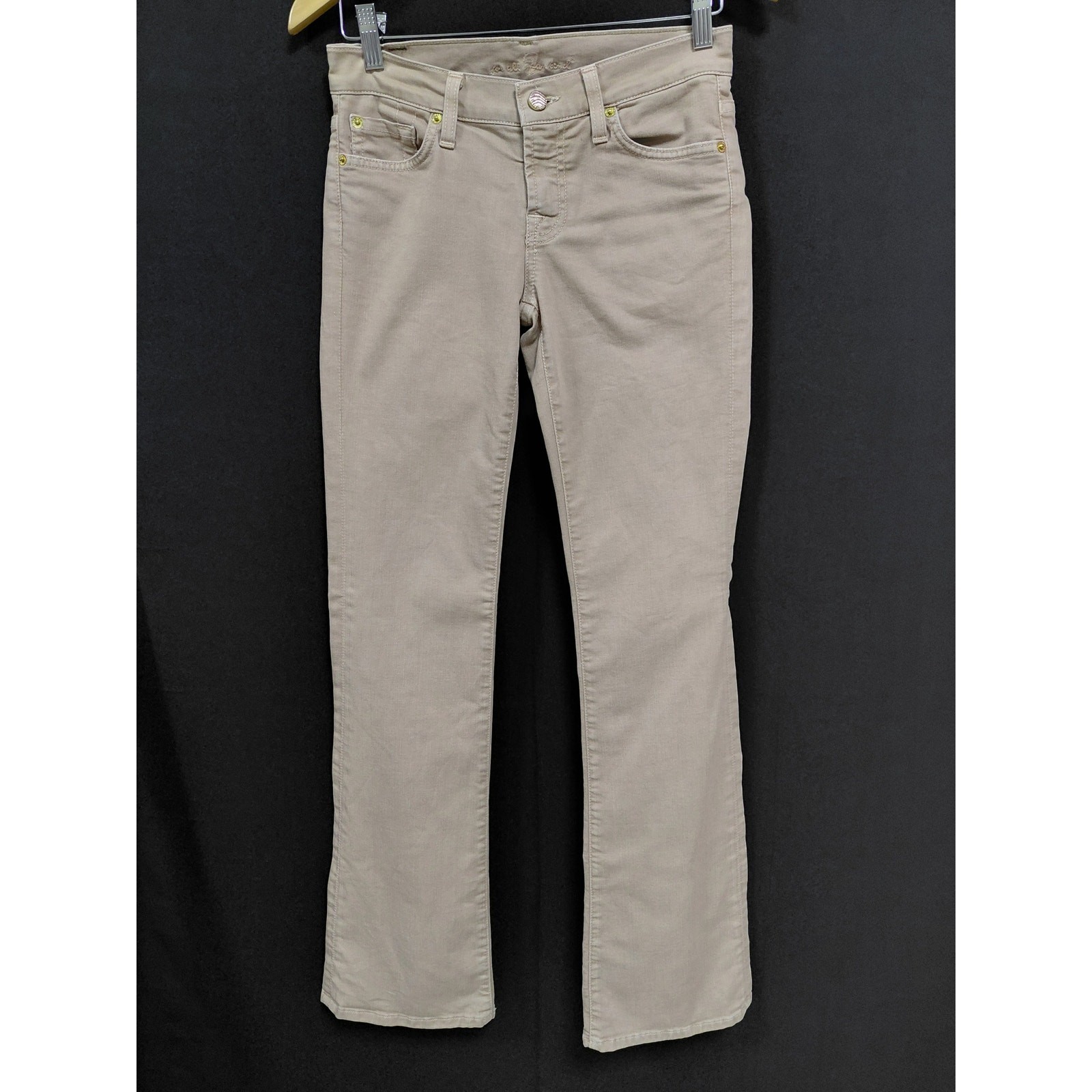 7 For All Mankind Bootcut Jeans Beige Mid (10-12 in) Regular Denim Women