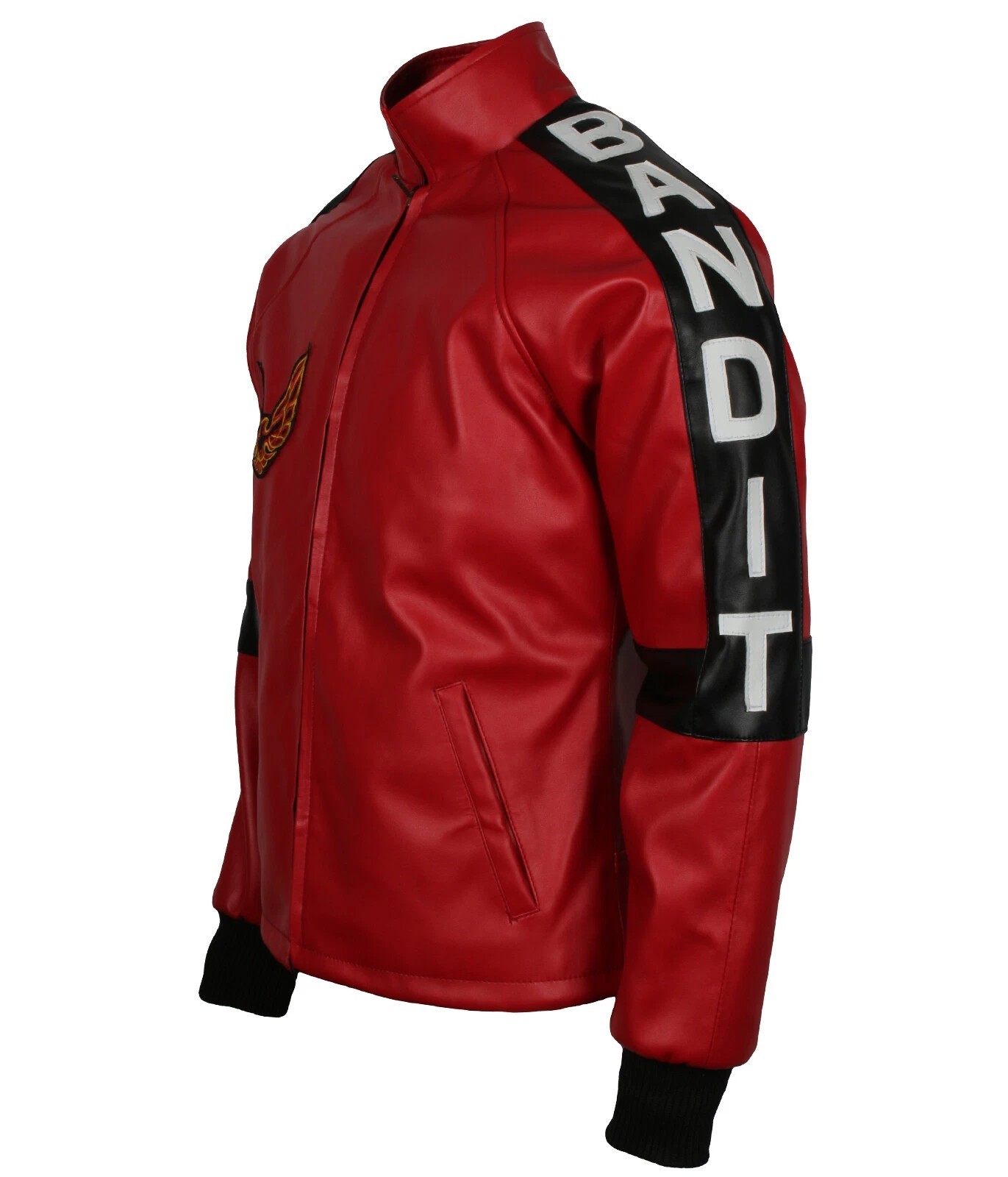 Mens Biker Burt Reynolds Smokey and the Bandit Red Trans Am Real Leather Jacket