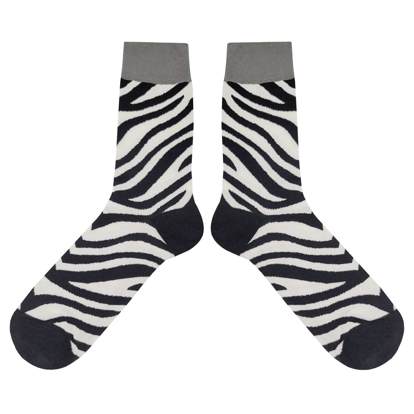 NWT Zebra Pattern Dress Socks Novelty Men 8-12 Multicolor Crazy Fun Sockfly