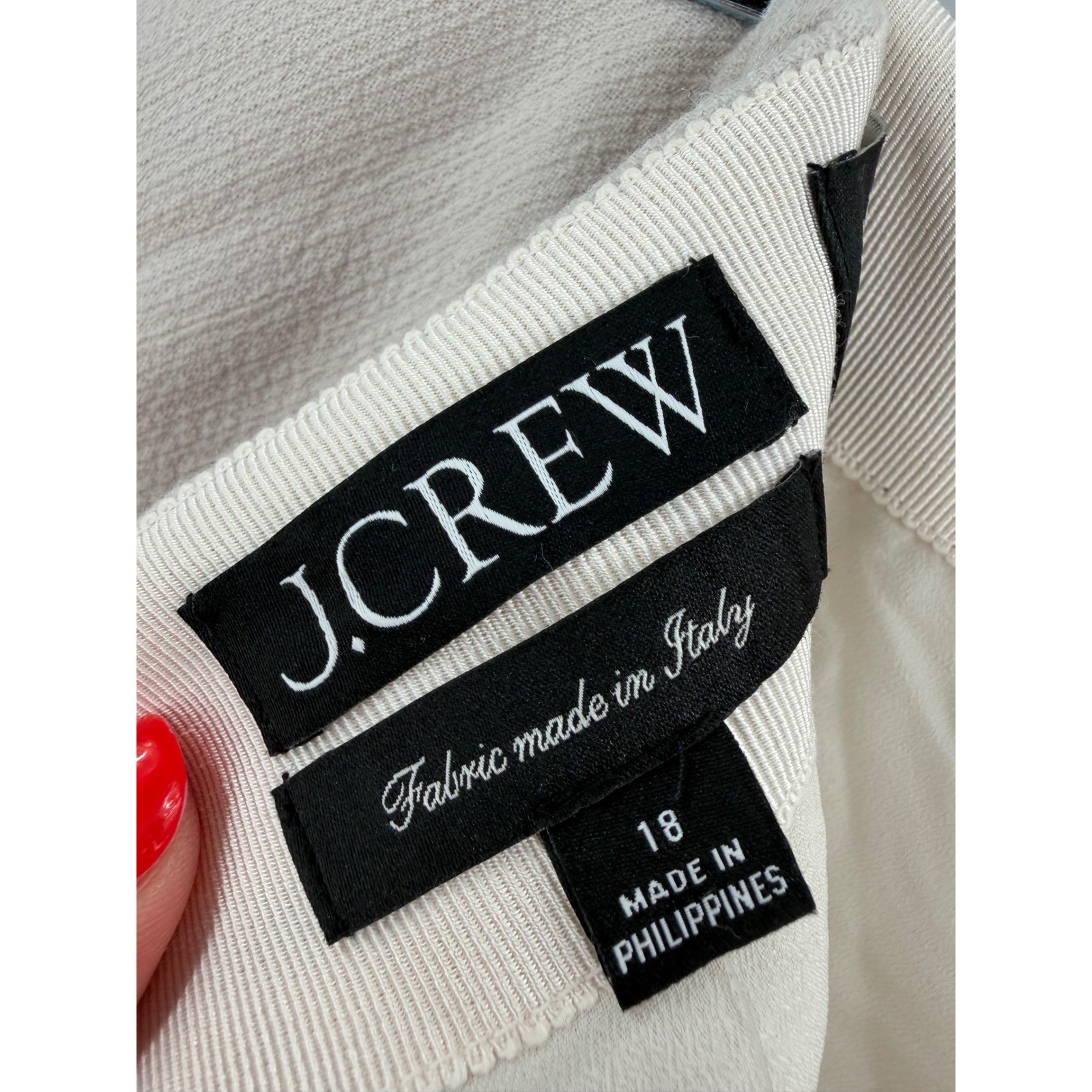 NWT J.Crew Wool Blend A-Line Skirt Size 18 Natural Beige Italian Fabric Classic