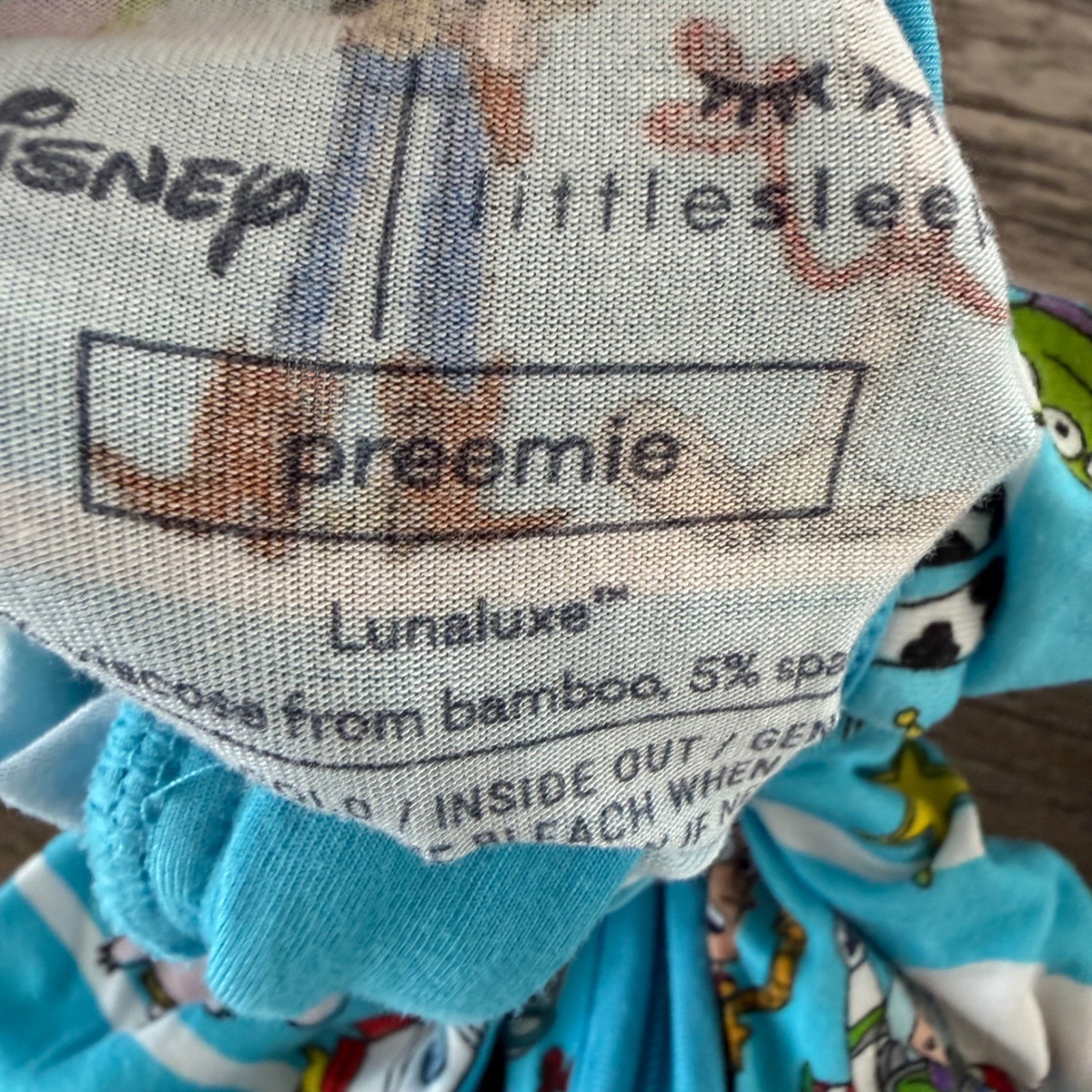 Little Sleepies Disney Toy Story Bamboo Zippy Preemie Blue Woody Buzz Lightyear