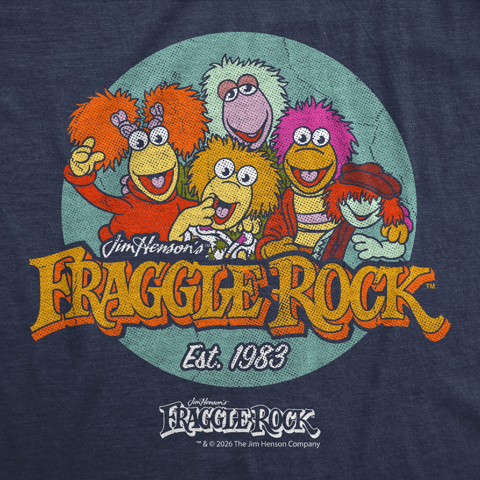 Mens Funny T Shirts Fraggle Rock Logo Retro Jim Henson Tee For Men