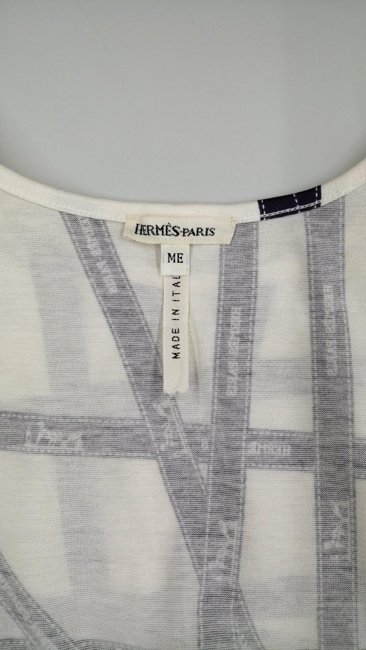 Hermes ME Cotton T-Shirt Top, Size M, 24cm Sleeve, 38in Length