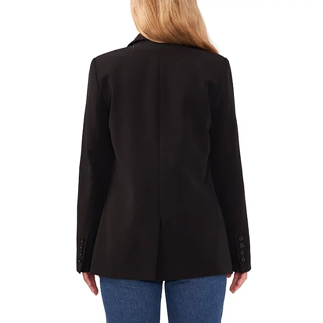 Vince Camuto Ladies Fully Lined Padded Shoulder Split Blazer Size M Black