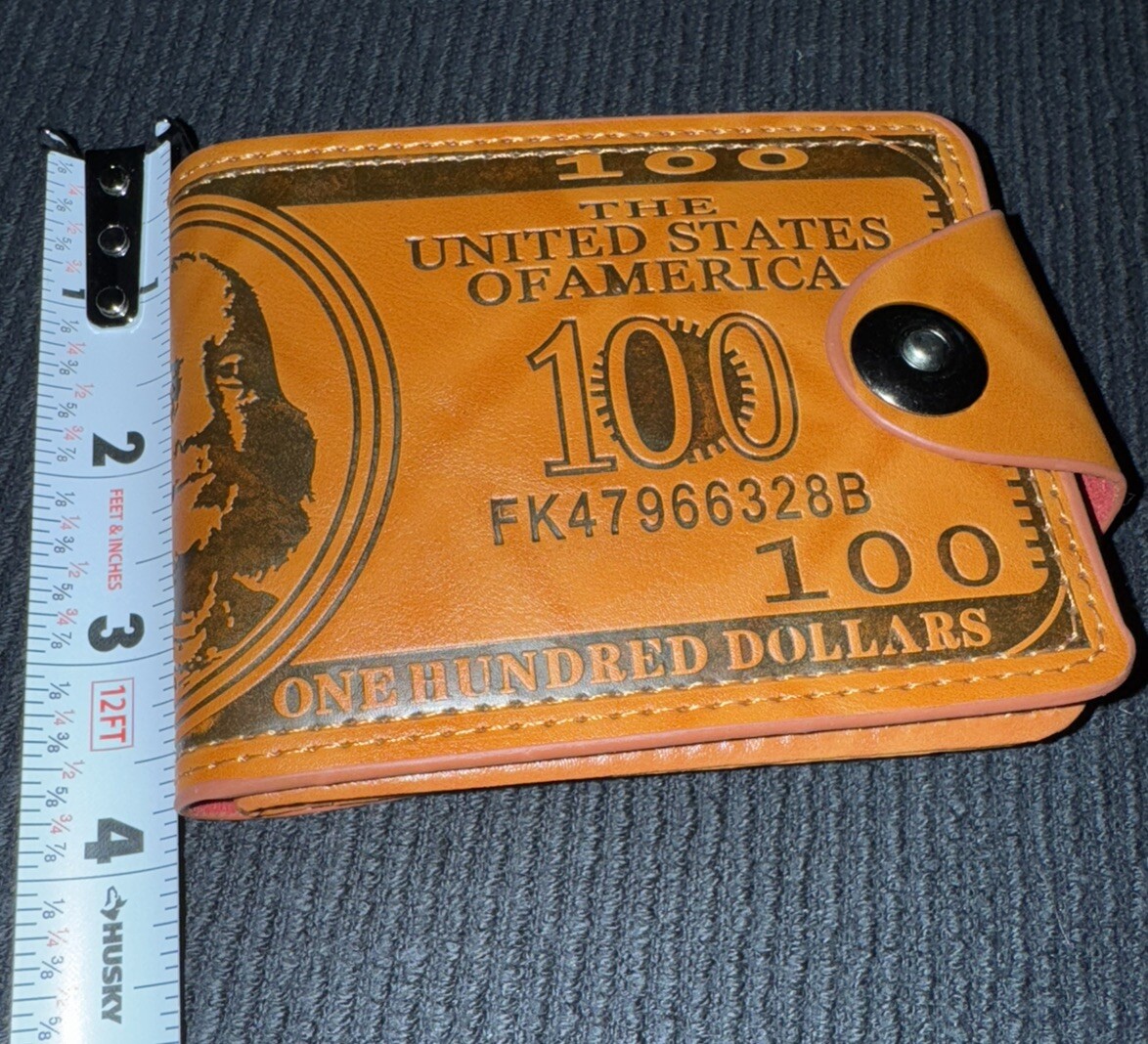 Men US $100 Dollar Bill Novelty Leather Bifold Wallet Card Holder Best Gift