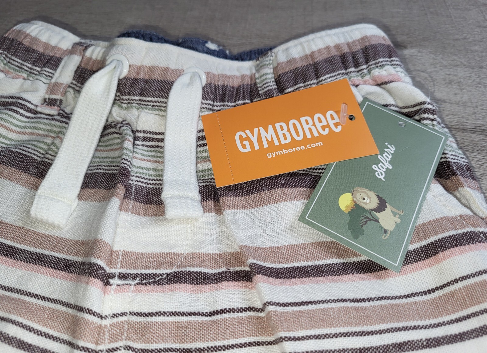 Gymboree Baby Boy’s Natural Striped Linen Blend Shorts Sz 12-18M NWT