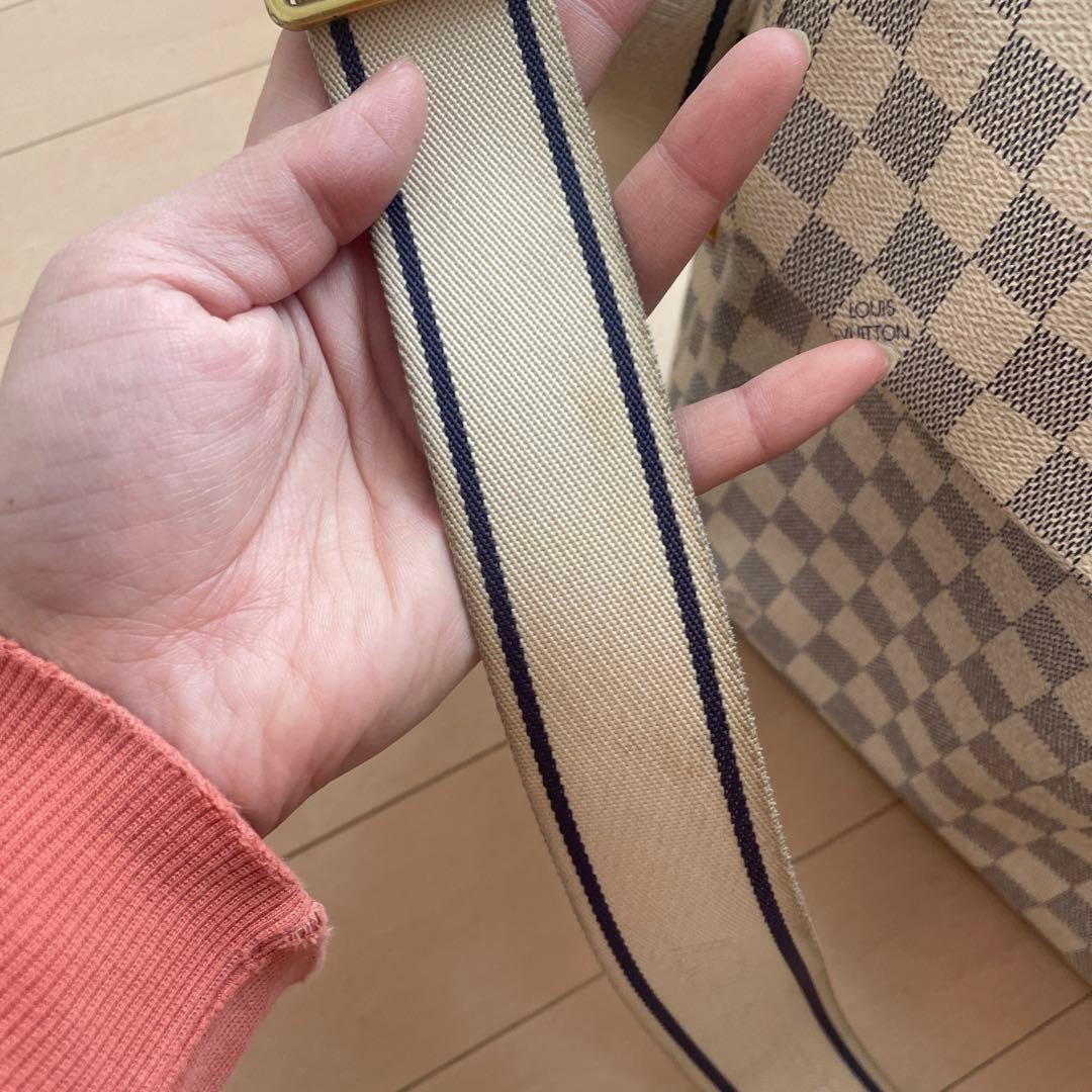 Auth LOUIS VUITTON Damier Azur Naviglio Shoulder Bag Used