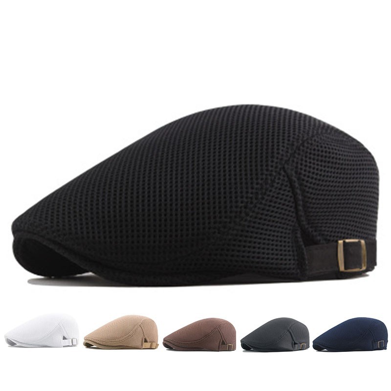 Duck Mesh Summer Gatsby Cap Mens Ivy Hat Golf Driving Sun Flat Cabbie Newsboy