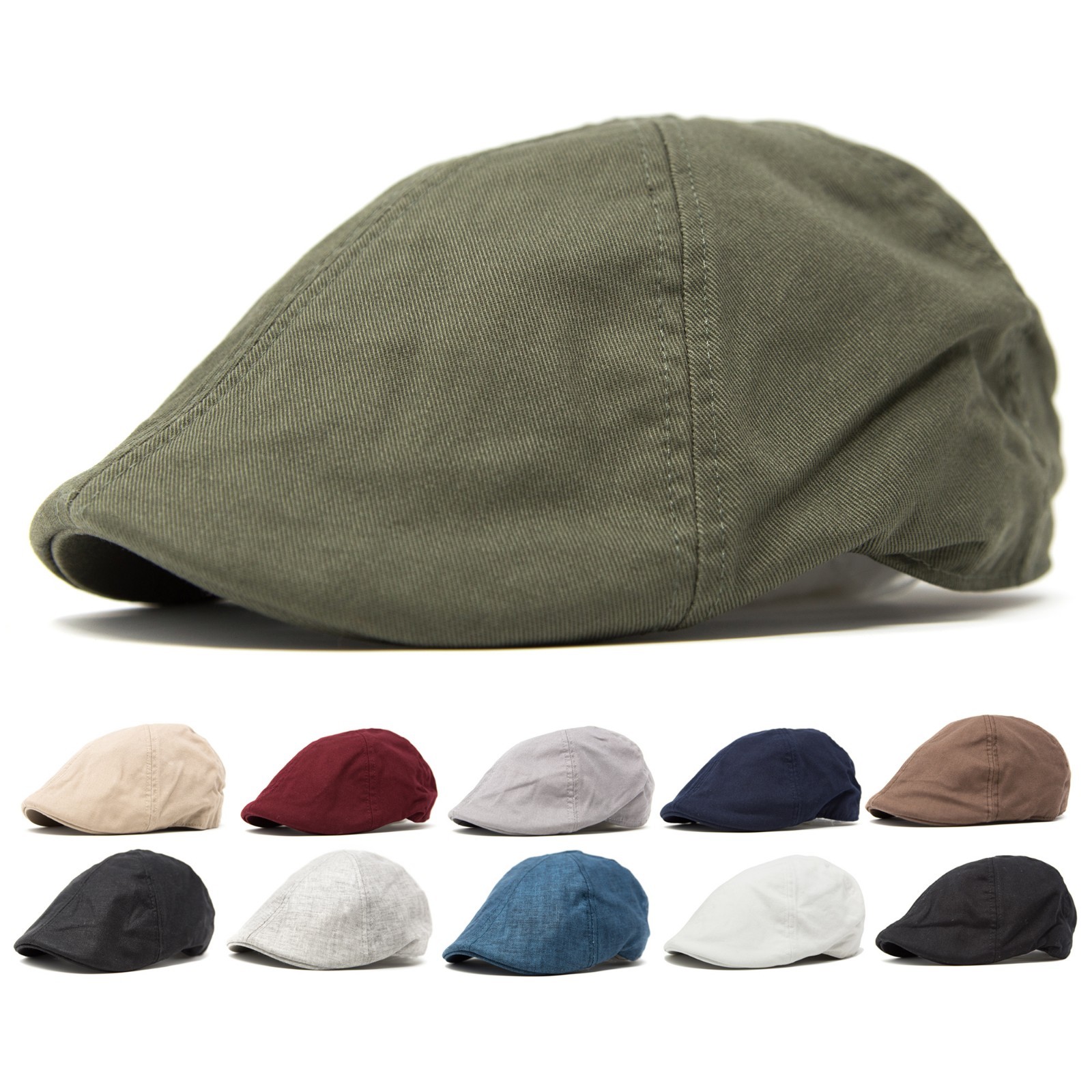Classic Cotton Linen Duckbill Gatsby Cap Newsboy Ivy Hat Golf Hat Casual Cabbie