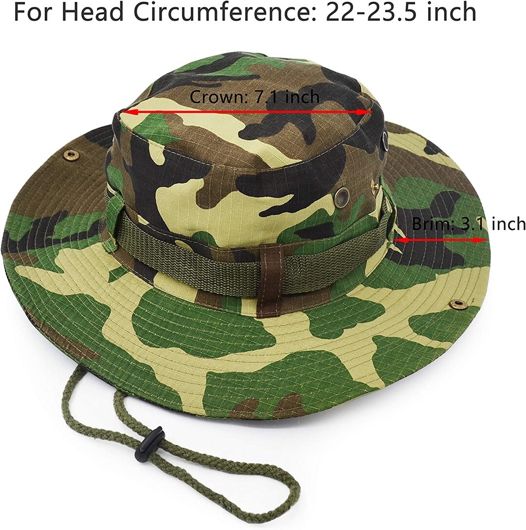 Unisex 100% Cotton Bucket Hat Fishing Camping Safari Boonie Sun Brim Summer Cap