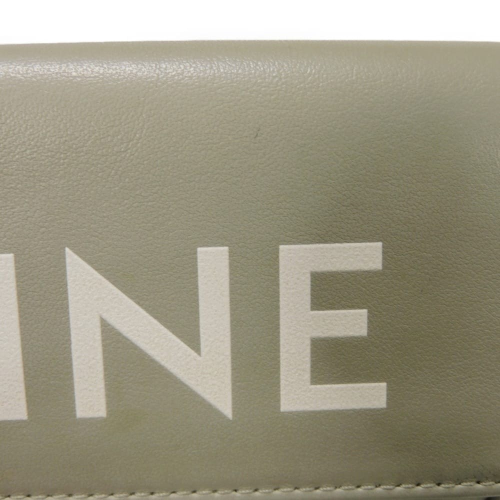 CELINE logo print triangle bag 195903DCS.10PG Shoulder Bag Smooth Calfskin…