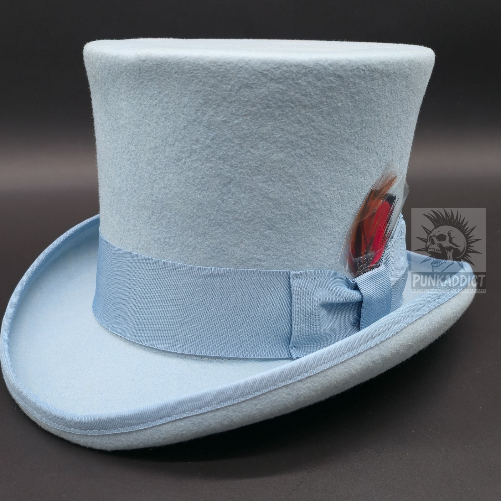 Gray Top Hat Wool Felt Victorian Slash Mad Hatter Steampunk Rock Star