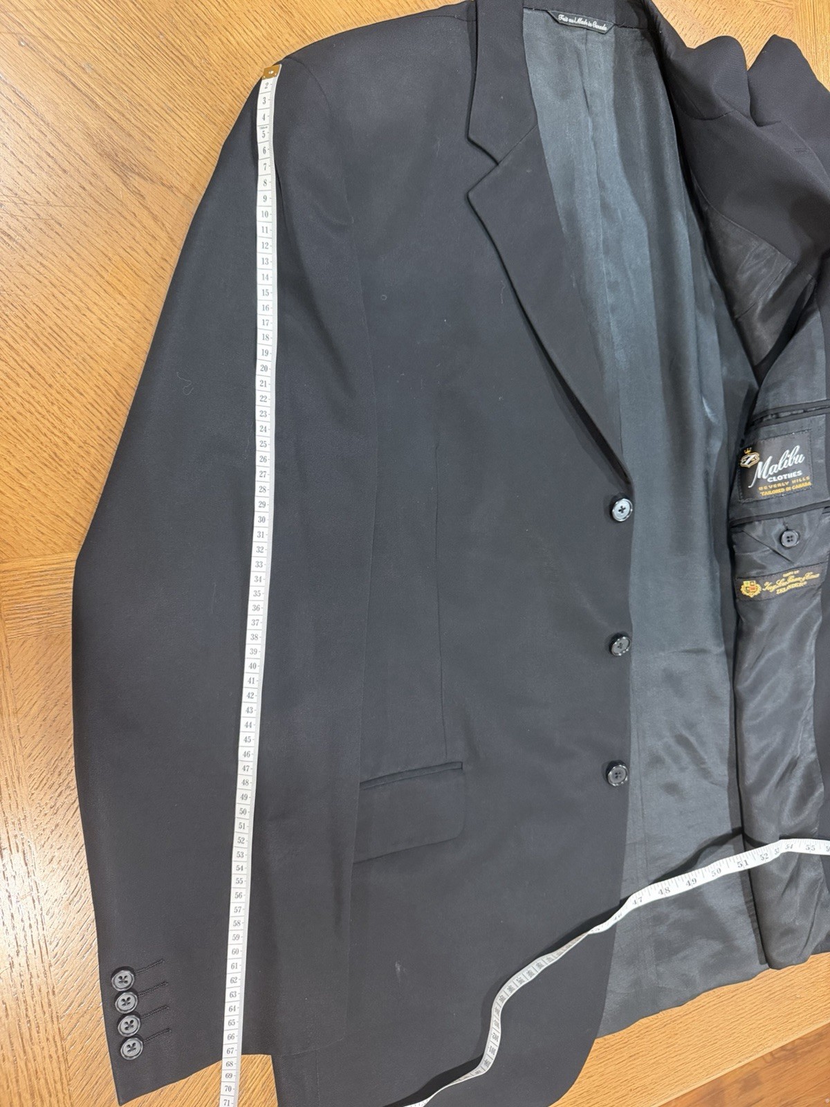 Loro Piana Fabric Malibu Clothes Beverly Hills Solid Black Blazer Canada 46L/48R
