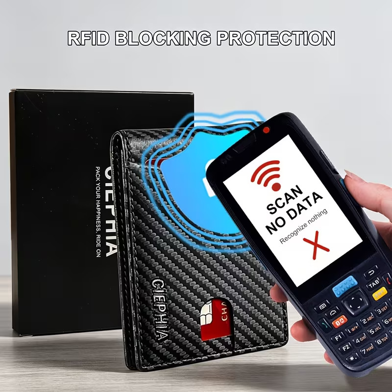 RFID, Blocking Pop Up Wallet, Carbon Fiber Card Holder, Slim Metal Wallet