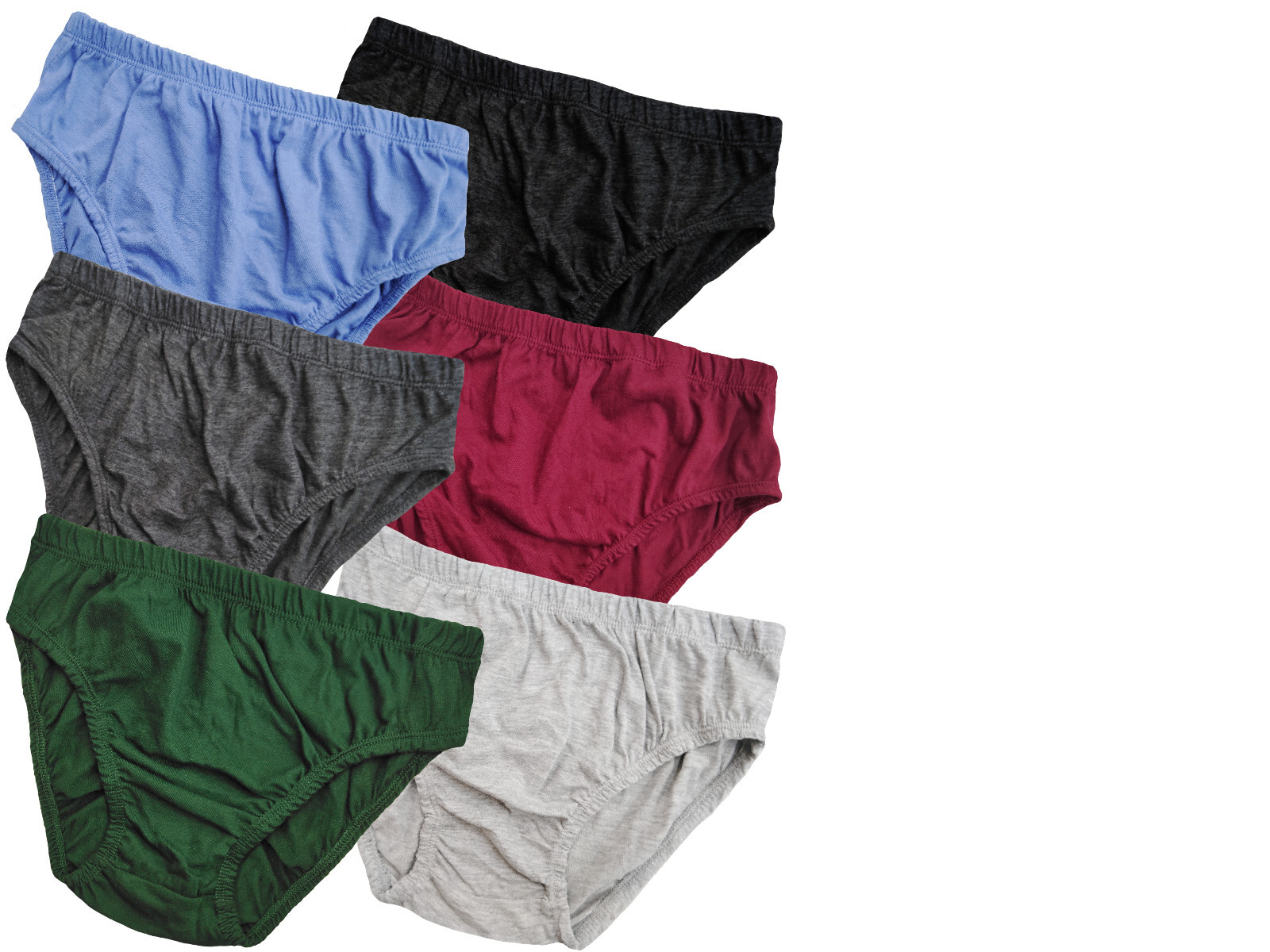 6 MEN’S BIKINI BRIEFS HP LOW RISE COTTON SOLID COLOR UNDERWEAR S,M,L,XL