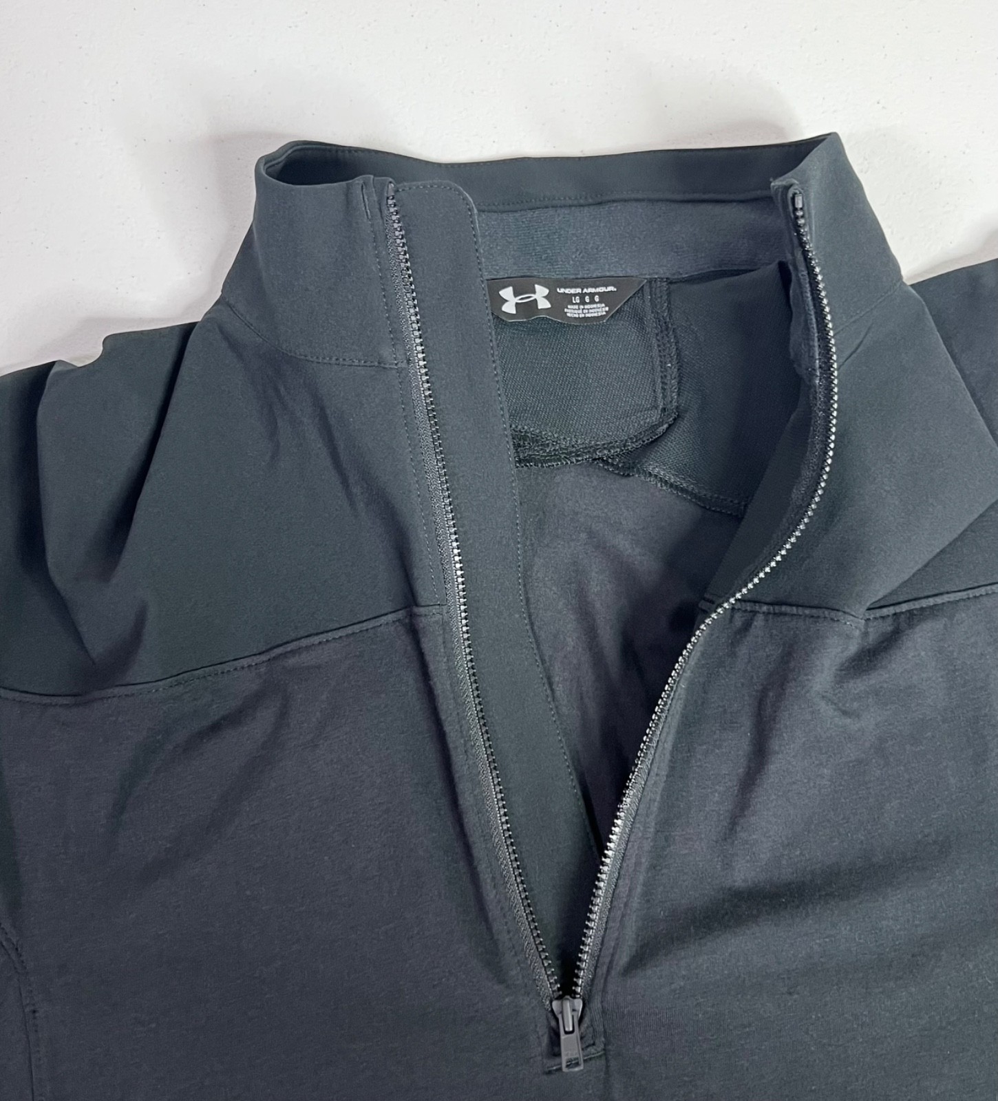 Under Armour Mens L Tactical Combat Shirt 1/4 Zip Long Sleeve Black 279639 NWOT