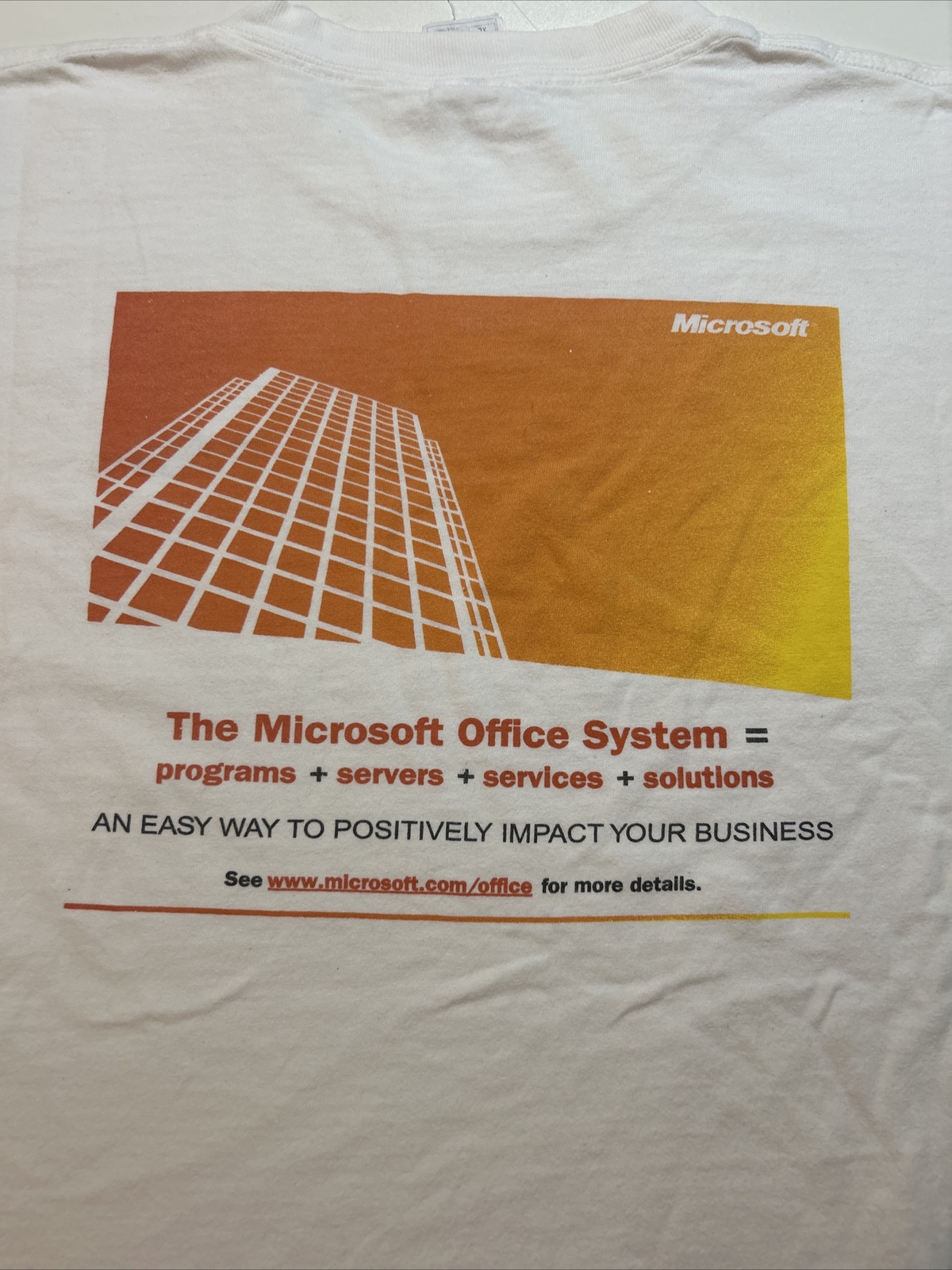 Vtg Microsoft Office System Logo Large T Shirt Sealed Promotional Shrink Wrapped
