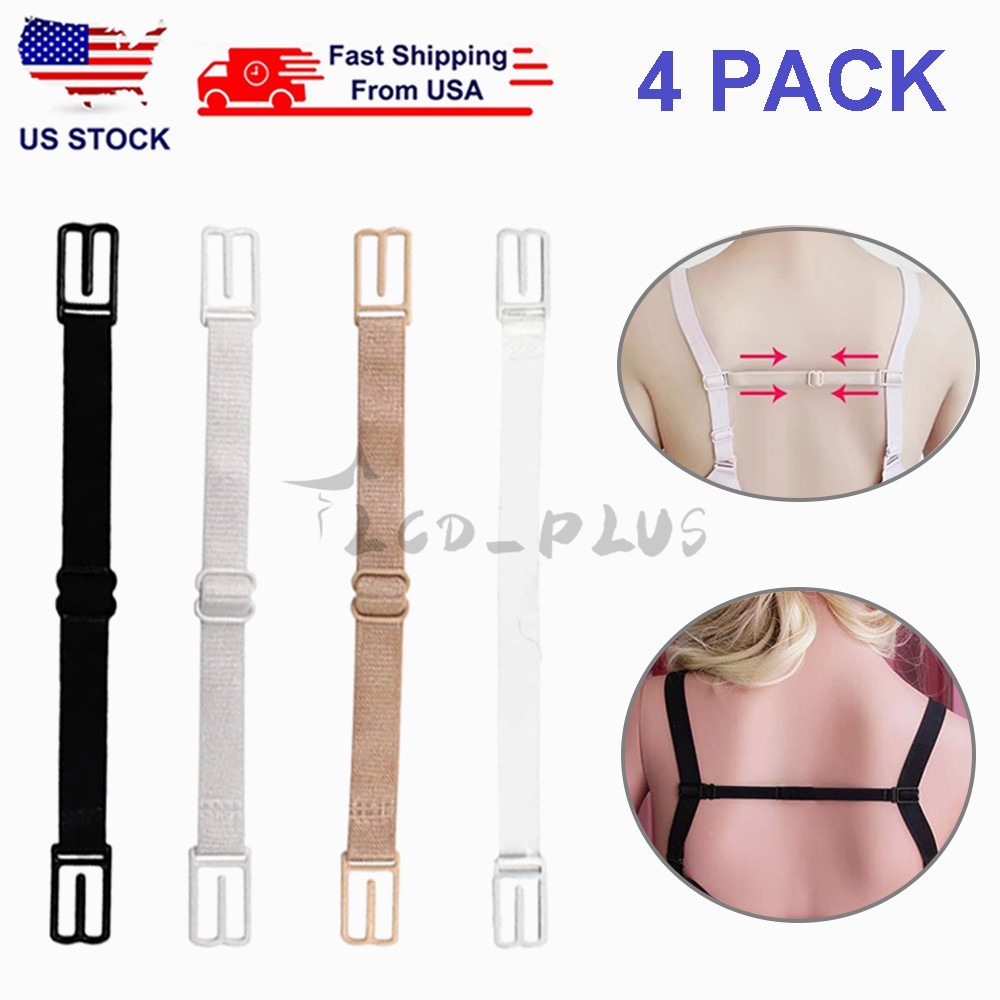 4 Pack Anti Slip Straps Clips Holder Bra Women Non-Slip Bra Rope Back Adjustable