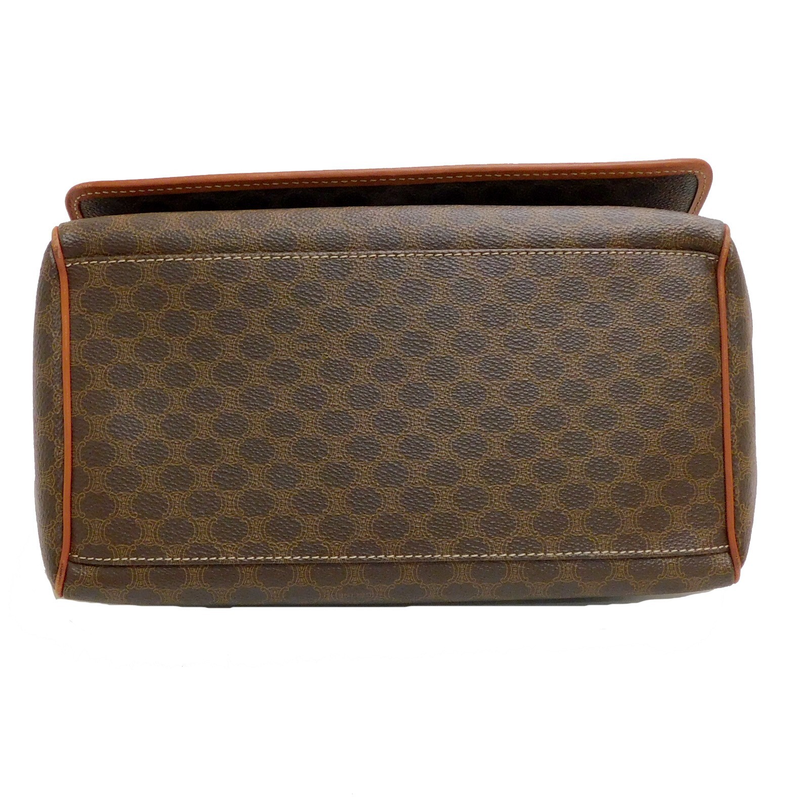 CELINE Macadam Canvas Brown PVC Leather Shoulder bag #48 Rise-on