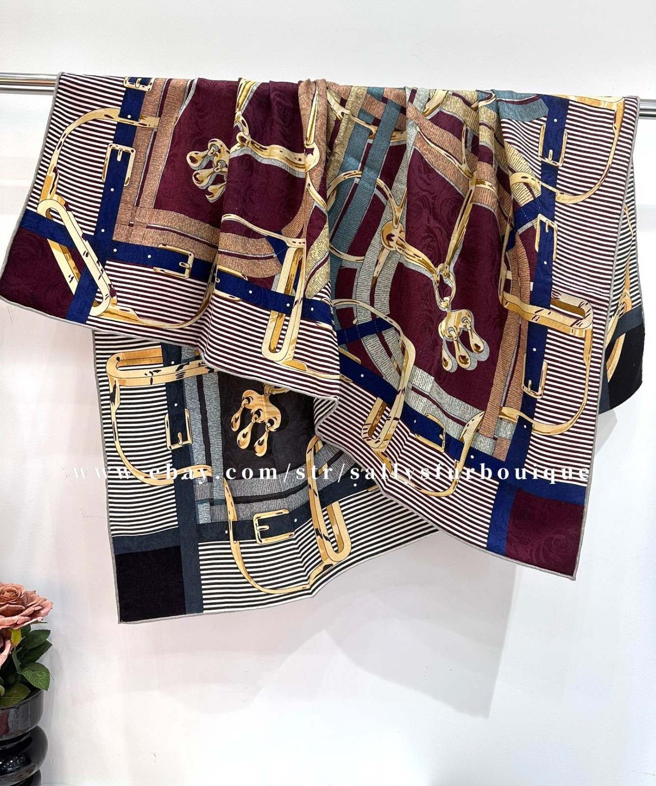 70% Cashmere 30% Silk Jacquard Wrap Scarf Belts Print 2 Face Shawl 43″