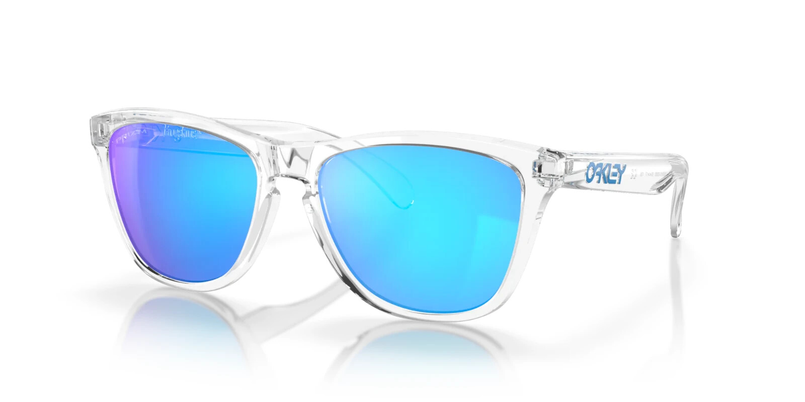 Oakley Frogskins Crystal Clear/Prizm Sapphire Men’s Sunglasses OO9013-D055