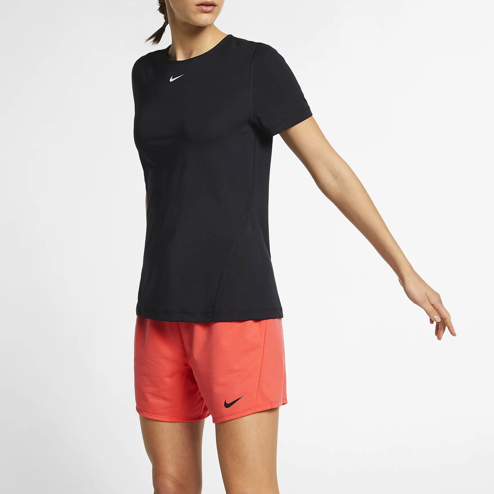 W NP TOP SS ALL OVER MESH WOMENS (BLACK/WHITE)