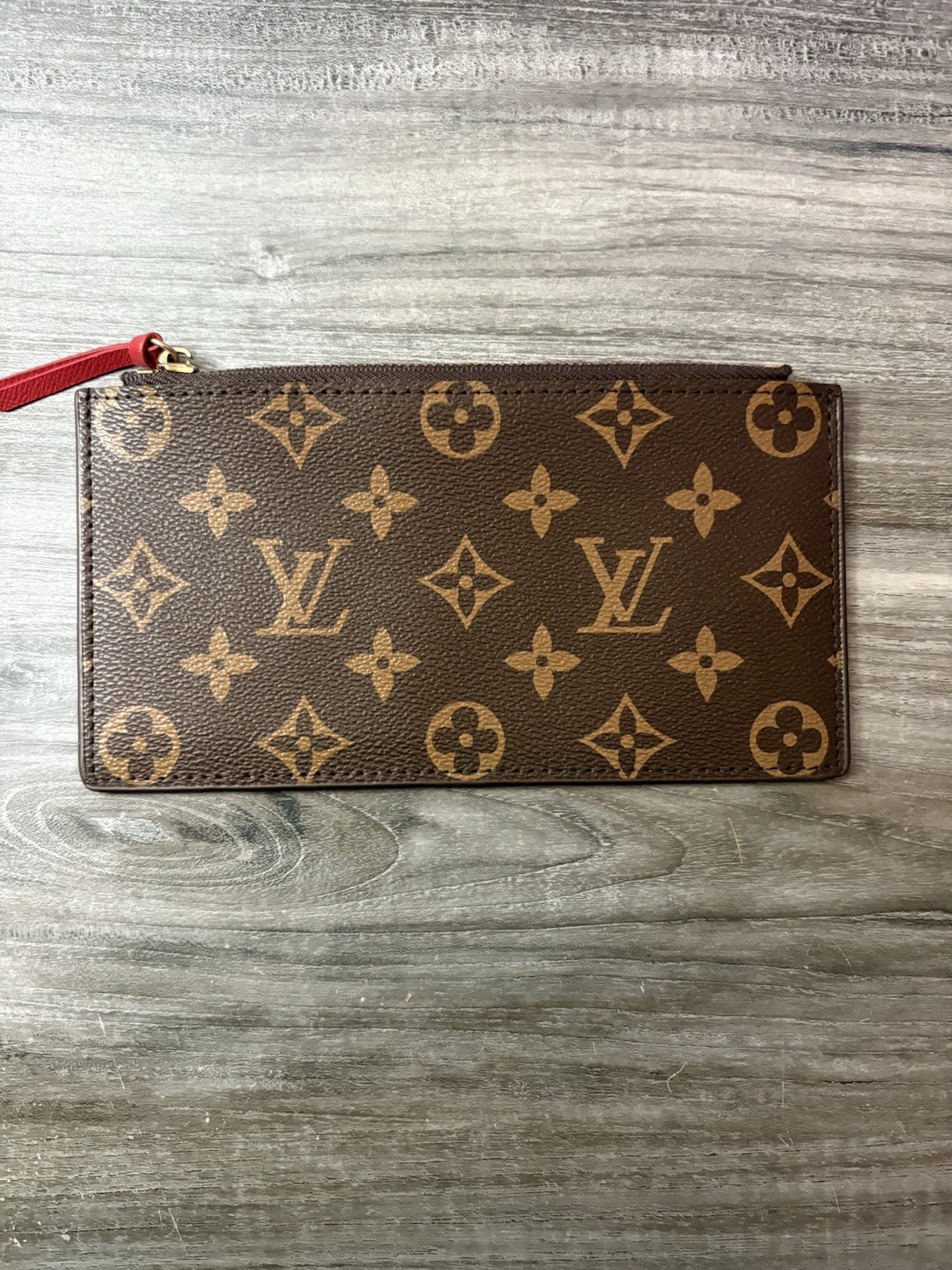 Louis Vuitton Wallet Card Holder Vintage Brown Leather, Made in France