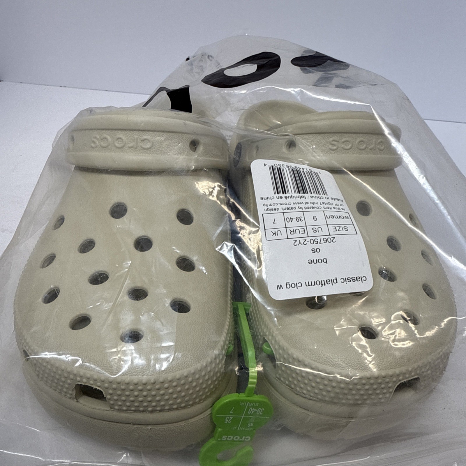 Crocs Mega Crush Clogs Platform Shoes Bone Ivory Men’s Size 7 Women Size 9
