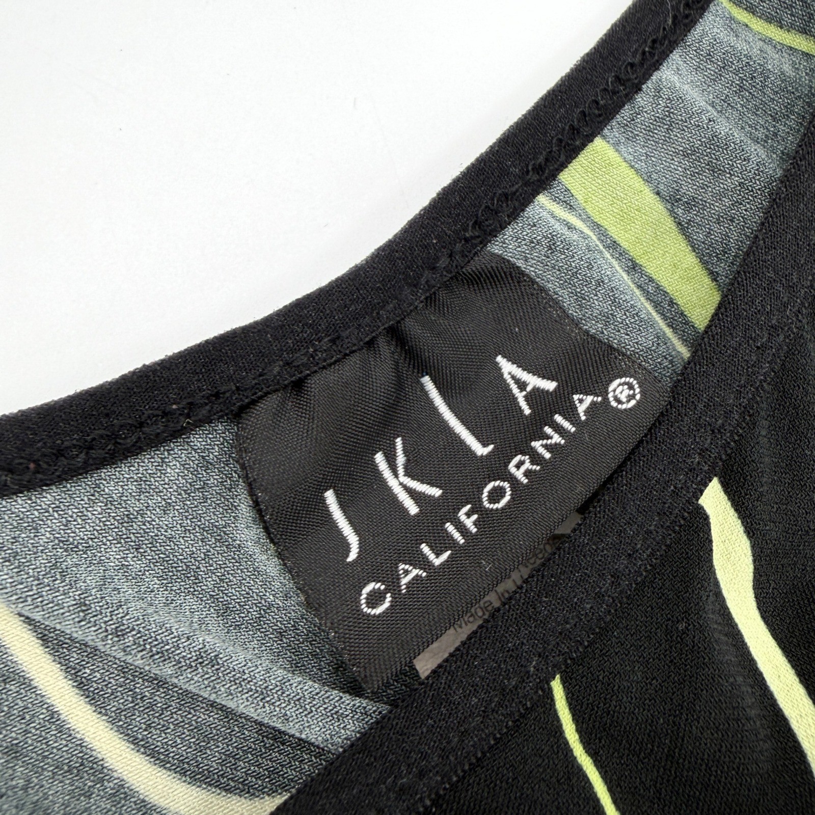 Vintage Y2K Babydoll Stretch Tank in Geometric Swirl Black Neon Green Size L
