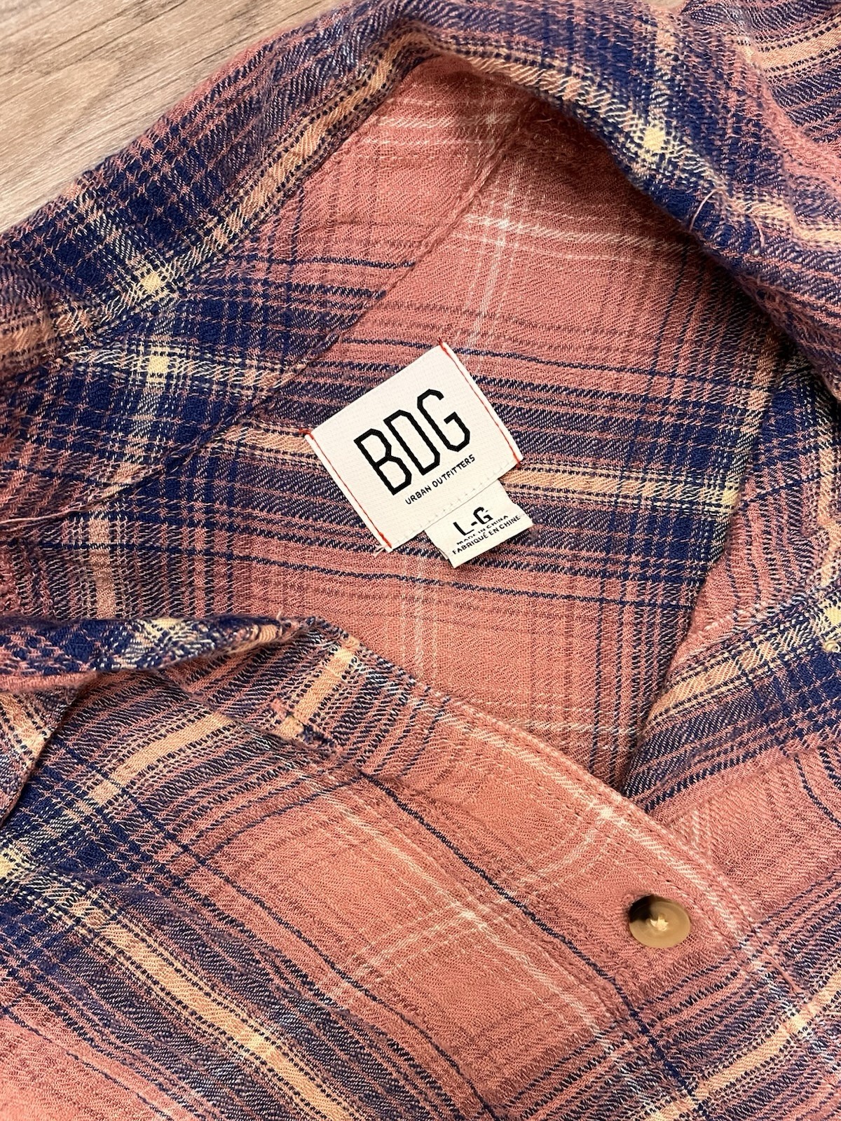 BDG Flannel Blouse Size Large