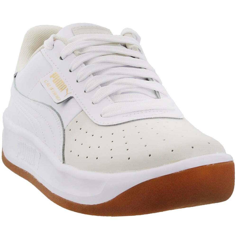 PUMA California Exotic Perforated Lace Up Womens White Sneakers Casual Shoes 36