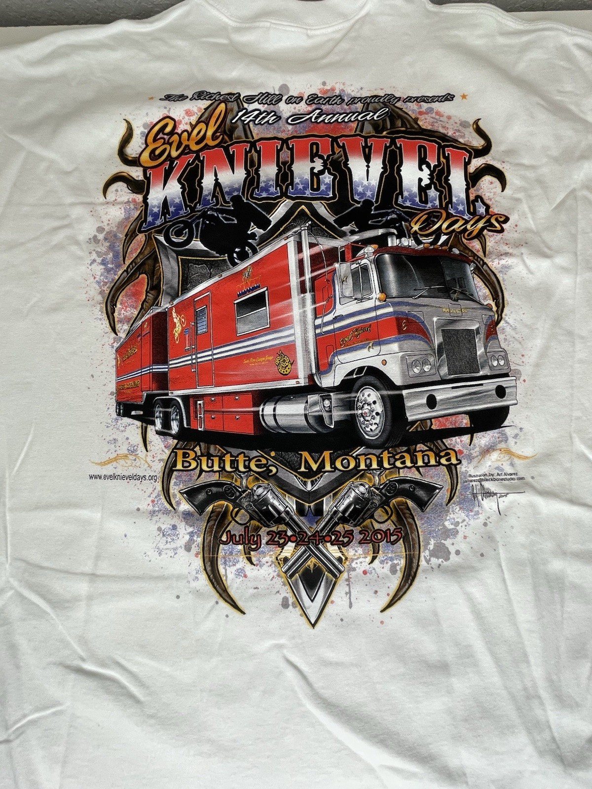 VTG 14th Annual Evel Knievel Days Butte Montana July 23 24 25 2015 White Tshirt