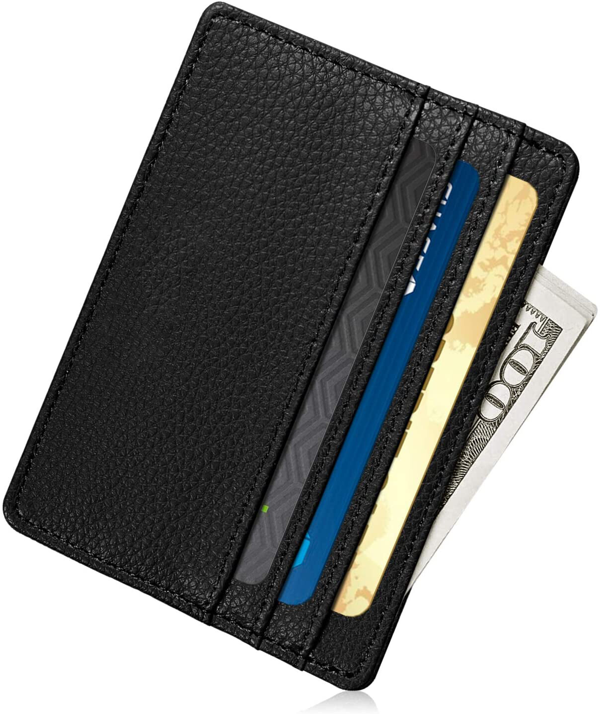 Mens RFID Blocking PU Leather Slim Wallet Money Credit Card Slots Coin Holder