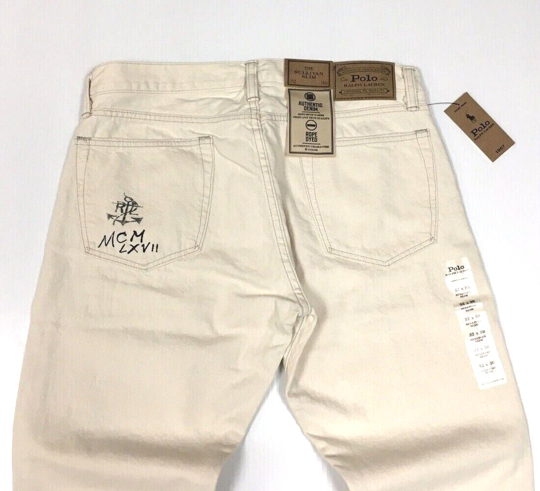 Polo Ralph Lauren Sailing Yacht Artist Artwork Pen Drawing Royal CP93 Slim Jeans